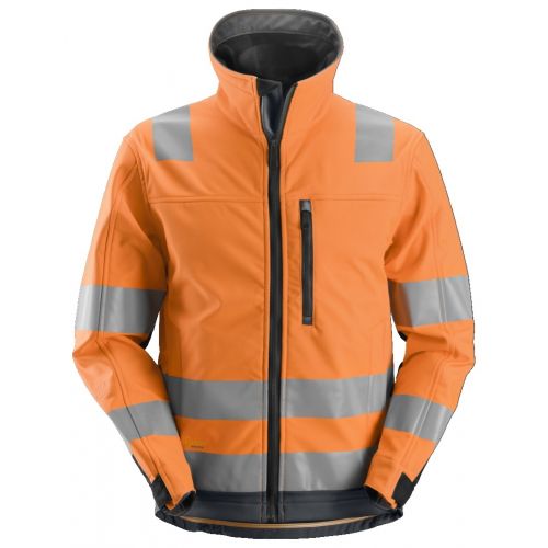 1230 Chaqueta Softshell de alta visibilidad clase 3 AllroundWork naranja/ gris acero