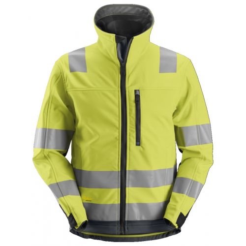 1230 Chaqueta Softshell de alta visibilidad clase 3 AllroundWork amarillo/ gris acero