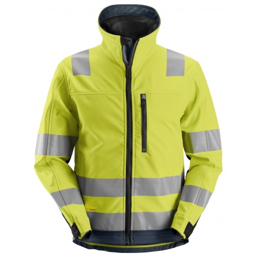 1230 Chaqueta SoftShell AllroundWork alta visibilidad clase 3 amarillo-azul marino talla 3XL