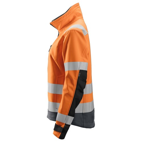 1237 Chaqueta Softshell de alta visibilidad para Mujer clase 2/3 AllroundWork naranja-gris acero