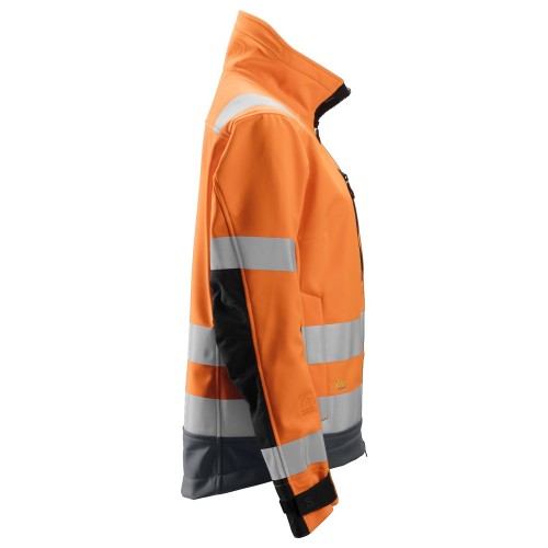 1237 Chaqueta Softshell de alta visibilidad para Mujer clase 2/3 AllroundWork naranja-gris acero