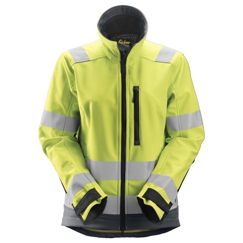 1237 Chaqueta Softshell de alta visibilidad para Mujer clase 2/3 AllroundWork amarillo-gris acero talla L