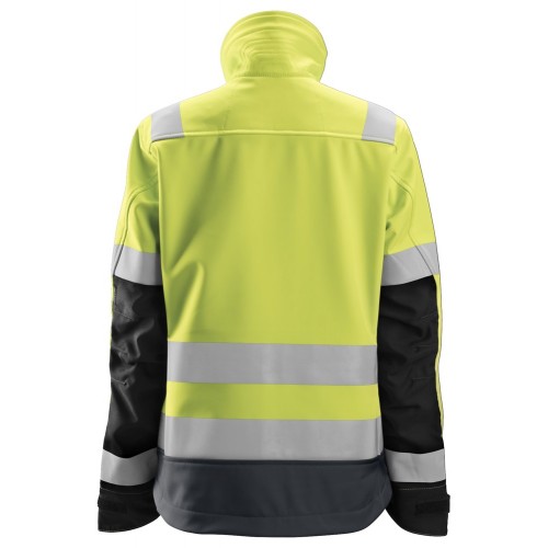 1237 Chaqueta Softshell de alta visibilidad para Mujer clase 2/3 AllroundWork amarillo-gris acero