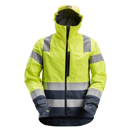 1330 Chaqueta impermeable de alta visibilidad clase 3 AllroundWork amarillo-azul marino talla 3XL