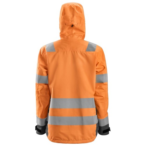 1347 Chaqueta impermeable de alta visibilidad para mujer clase 2/3 AllroundWork naranja-gris acero