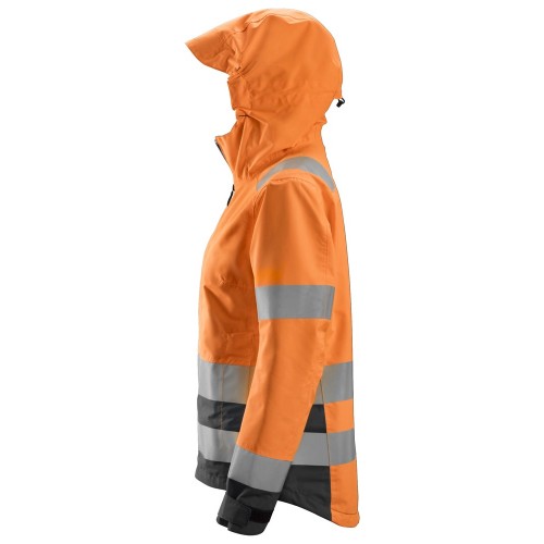 1347 Chaqueta impermeable de alta visibilidad para mujer clase 2/3 AllroundWork naranja-gris acero