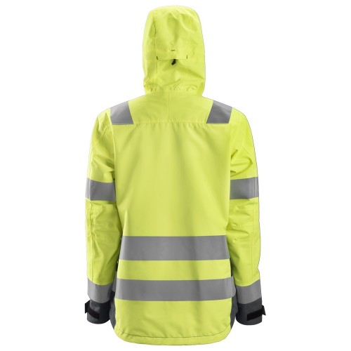 1347 Chaqueta impermeable de alta visibilidad para mujer clase 2/3 AllroundWork amarillo-gris acero