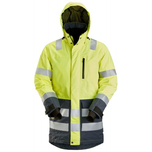 1830 Parka impermeable de alta visibilidad clase 3 AllroundWork amarillo-gris acero talla XL