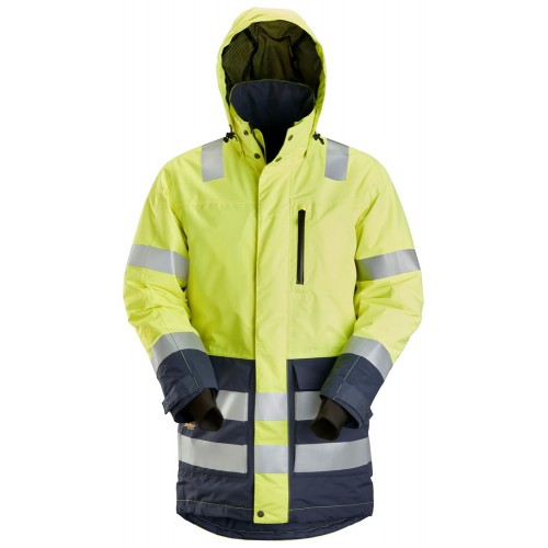 1830 Parka impermeable de alta visibilidad clase 3 AllroundWork amarillo-azul marino talla XL