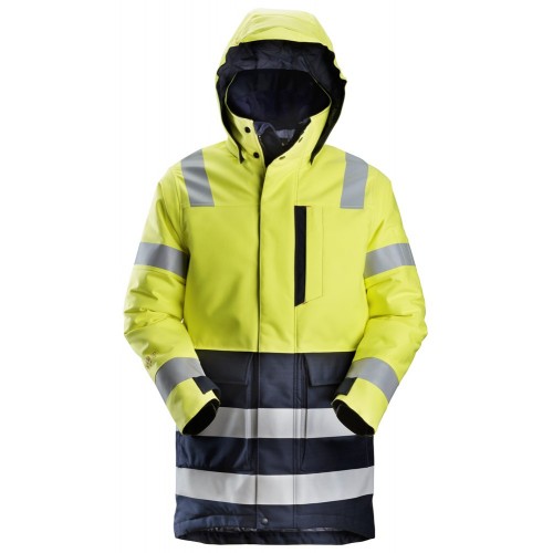 1860 Parka con aislamiento ProtecWork de alta visibilidad clase 3 amarillo-azul marino talla XS