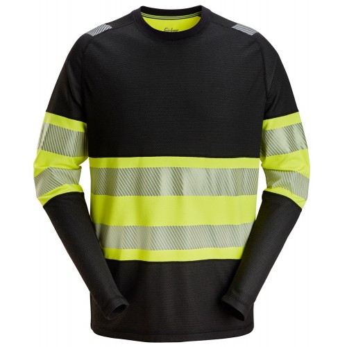 2430 Camiseta de manga larga de alta visibilidad clase 1 negro-amarillo talla 3XL