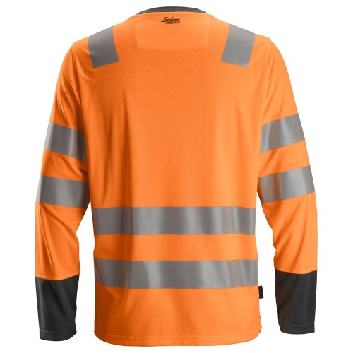 2433 Camiseta de manga larga de alta visibilidad clase 2 naranja-gris acero