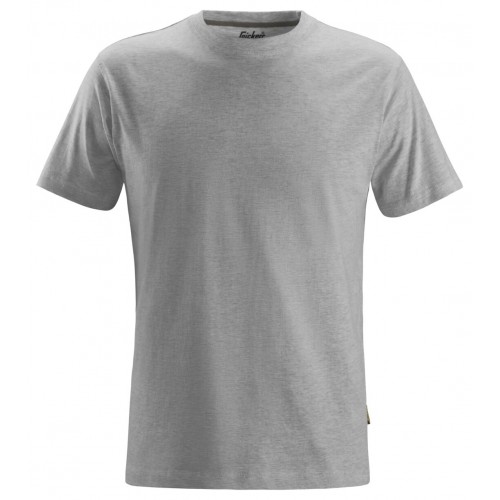 2502 Camiseta de manga corta clásica gris jaspeado talla 3XL