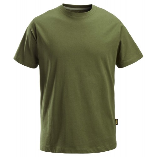 2502 Camiseta de manga corta clásica verde khaki talla L