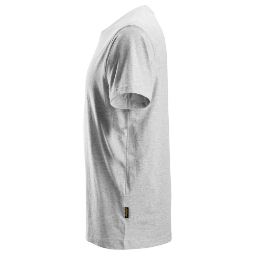 2512 Camiseta de manga corta con cuello en V gris jaspeado