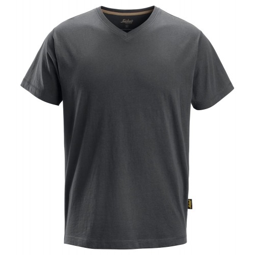 2512 Camiseta de manga corta con cuello en V gris acero
