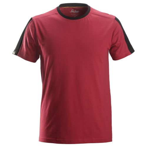 2518 Camiseta AllroundWork rojo intenso-negro talla XL