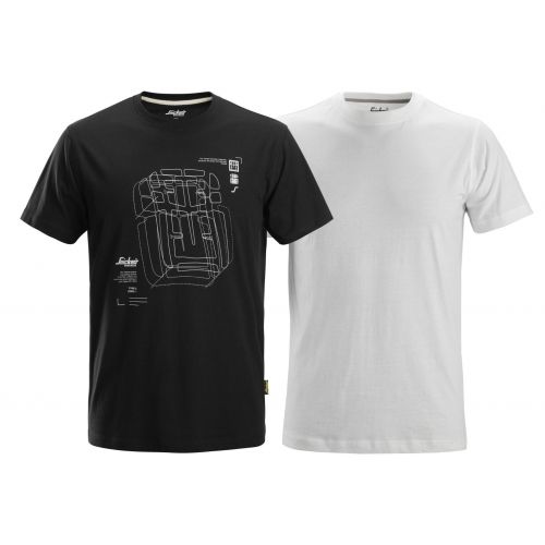 2522 Pack de 2 camisetas Negro/Blanco