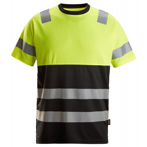 2535 Camiseta de manga corta de alta visibilidad clase 1 negro-amarillo talla XS