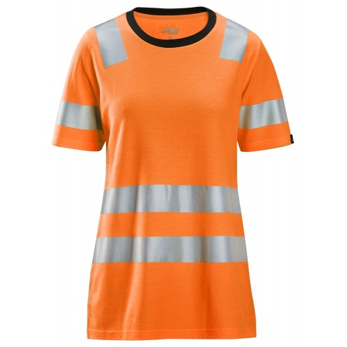 2537 Camiseta de manga corta para mujer de alta visibilidad clase 2 naranja talla M