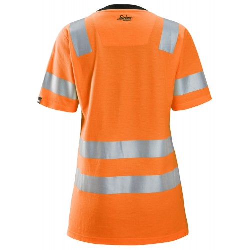 2537 Camiseta de manga corta para mujer de alta visibilidad clase 2 naranja