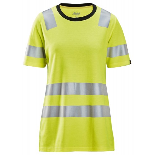 2537 Camiseta de manga corta para mujer de alta visibilidad clase 2 amarillo