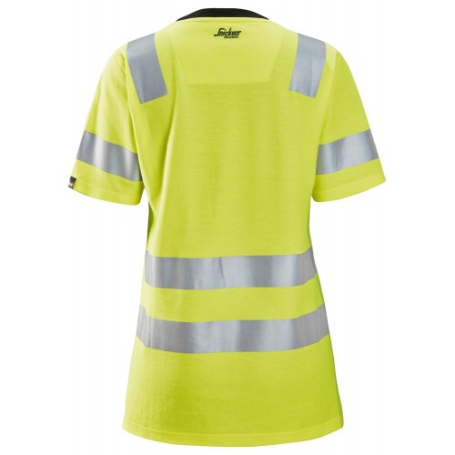 2537 Camiseta de manga corta para mujer de alta visibilidad clase 2 amarillo