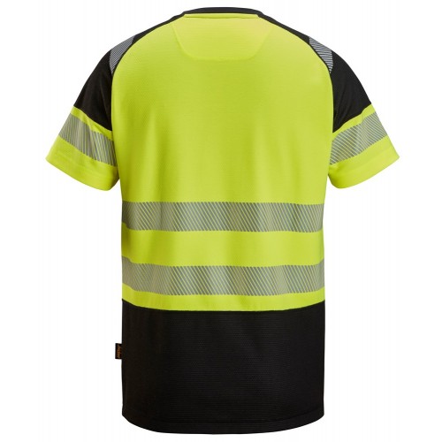 2538 Camiseta de manga corta de alta visibilidad clase 1 negro-amarillo