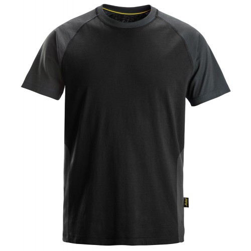 2550 Camiseta de manga corta bicolor negro-gris acero talla XXL
