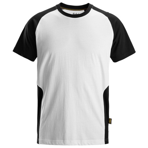 2550 Camiseta de manga corta bicolor blanco-negro talla XS