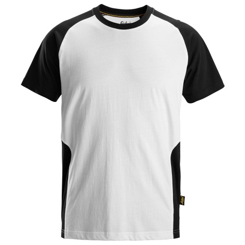 2550 Camiseta de manga corta bicolor blanco-negro talla S