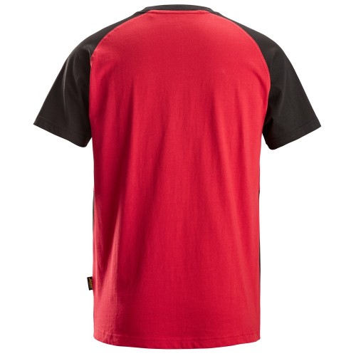 2550 Camiseta de manga corta bicolor rojo-negro