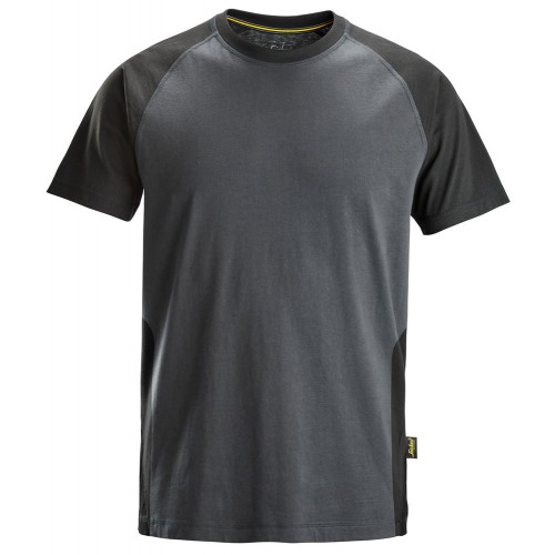 2550 Camiseta de manga corta bicolor gris acero-negro talla 3XL