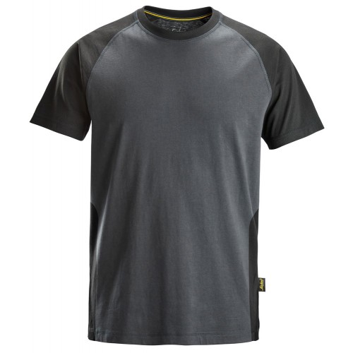 2550 Camiseta de manga corta bicolor gris acero-negro