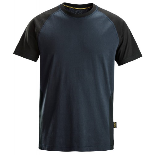 2550 Camiseta de manga corta bicolor azul marino-negro talla XL