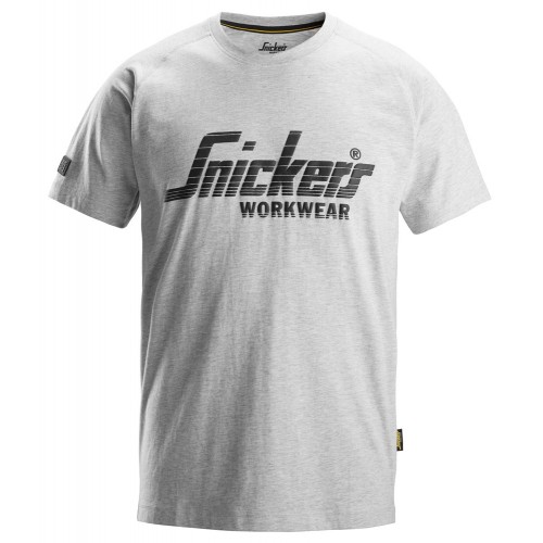 2590 Camiseta manga corta con logo gris jaspeado talla M