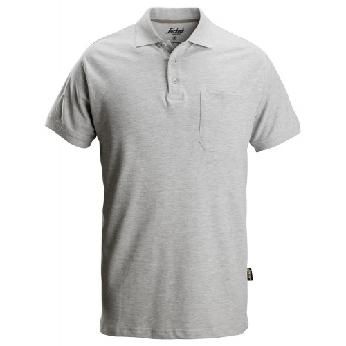 2708 Polo de manga corta clásico gris jaspeado talla 3XL