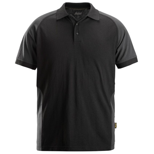 2750 Polo de manga corta bicolor negro-gris acero