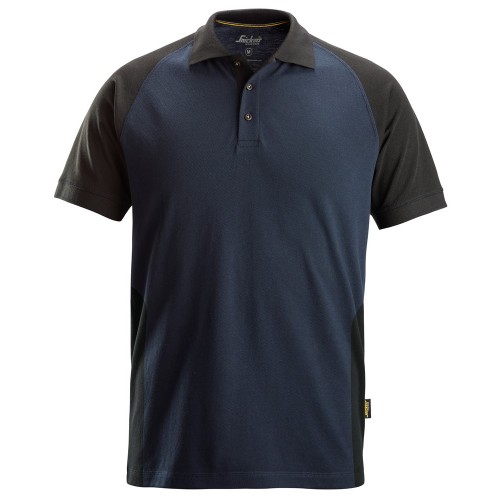 2750 Polo de manga corta bicolor azul marino-negro talla L