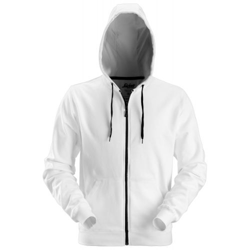 2801 Sudadera clásica con capucha y cremallera completa blanca