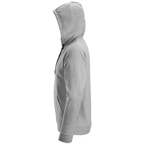 2801 Sudadera clásica con capucha y cremallera completa gris