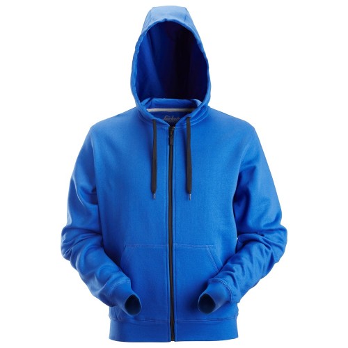 2801 Sudadera clásica con capucha y cremallera completa azul verdadero