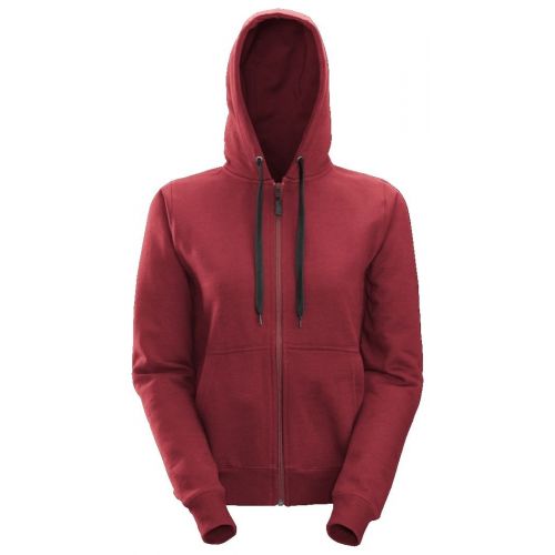 Sudadera mujer c/capucha y cremallera rojo talla XS