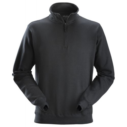 2818 Sudadera ½ cremallera negro talla XS