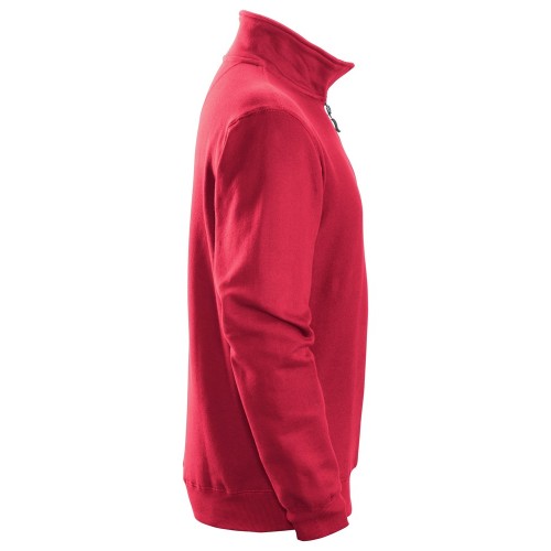 2818 Sudadera con media cremallera roja