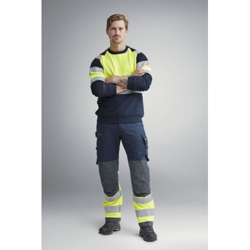 2869 Sudadera ProtecWork alta visibilidad clase 1 azul marino-amarillo