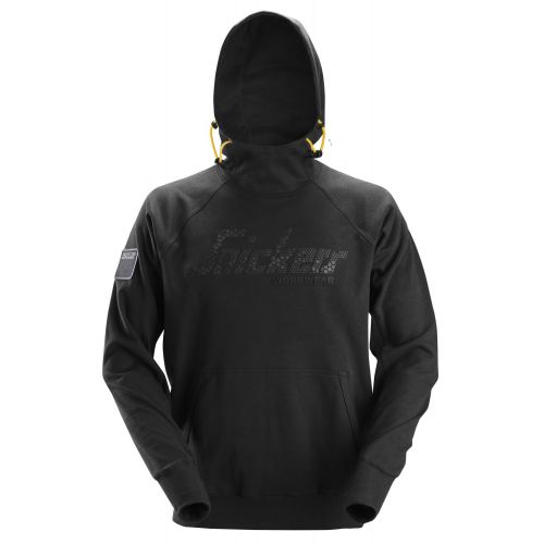 2881 Sudadera con capucha y logo 3D negra