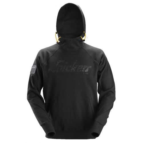 2881 Sudadera con capucha y logo 3D negra