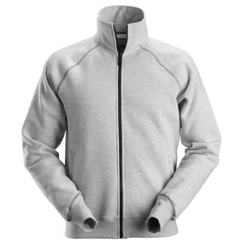 2886 Sudadera tipo chaqueta con cremallera completa gris claro