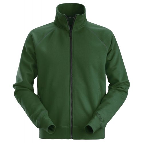 2886 Sudadera tipo chaqueta con cremallera completa verde bosque